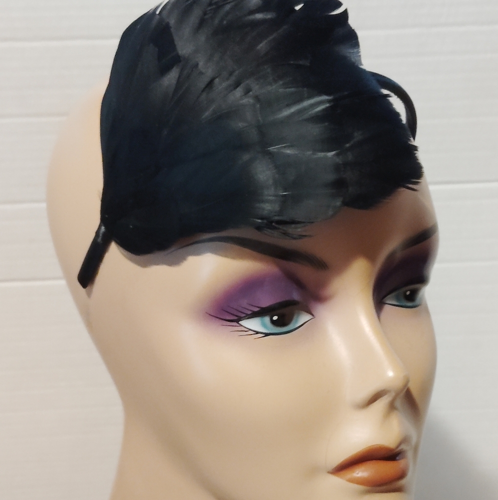 Black Feathered 1920's Style Flapper Headband